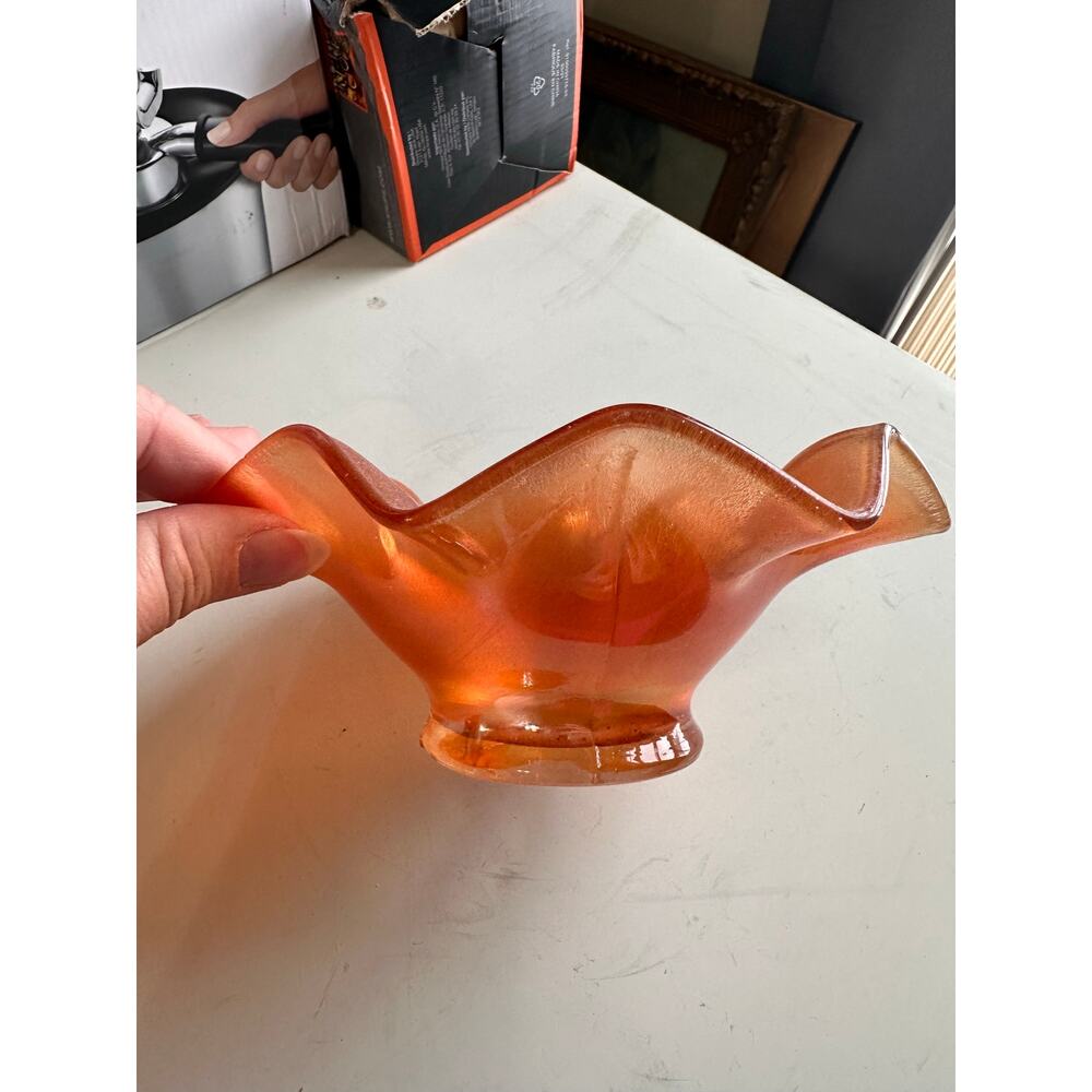 Vintage Orange Candy Bowl Dish